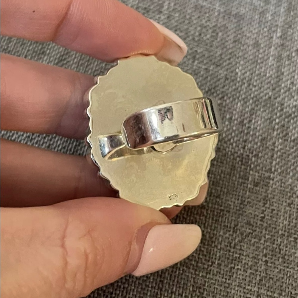 Native American SW Sterling Silver Tigers Eye Champagne Yellow topaz💛Ring .925 - Picture 7 of 7
